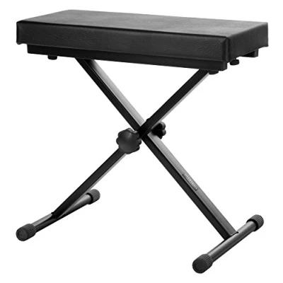 Obrázek Classic Cantabile Klávesová lavice Deluxe černá (5 cm pěnové polstrování, 4stupňově výškově nastavitelná, skládací, stabilní, snadná montáž)