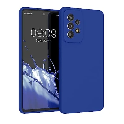 Obrázek kwmobile pouzdro kompatibilní se Samsung Galaxy A53 5G silikonové na mobil měkký povrch bezdrátové nabíjení baltická modrá