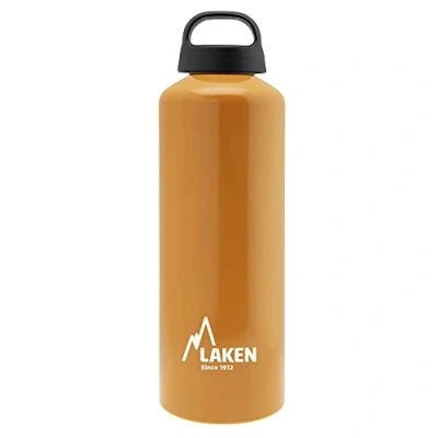 Obrázek Laken hliníková láhev na pití Classic s širokým otvorem, šroubovací víčko poutkem, bez BPA, pití, 1 l, oranžová