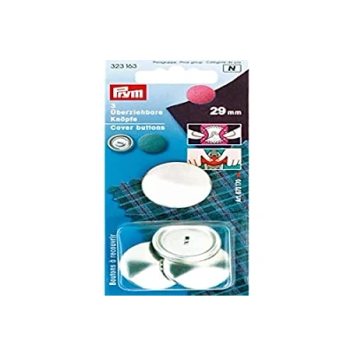 Obrázek Prym Tlačítka, plast, stříbro, velikost 29 mm