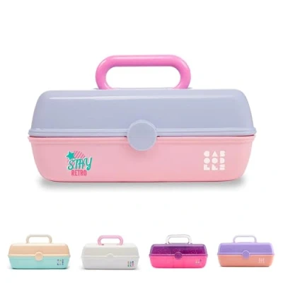 Obrázek Caboodles Stay Retro Pretty In Petite Make up Organizer Kompakter Kosmetikkoffer Periwinkle Blue Over Pink