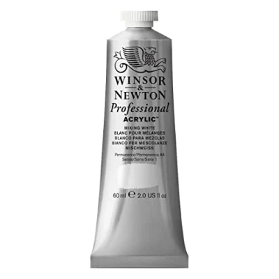 Obrázek Winsor &amp; Newton 2320415 profesionální akrylová barva v umělecké kvalitě, vysoká brilantnost barev a krycí síla, archivní kvalita, 60ml tuba smíšená bílá