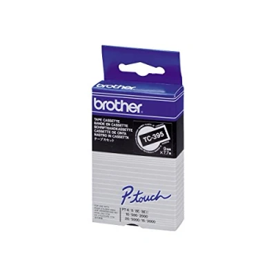 Obrázek Brother TC395 kazeta na písmo černá, bílá 9 mm x 7,7 m