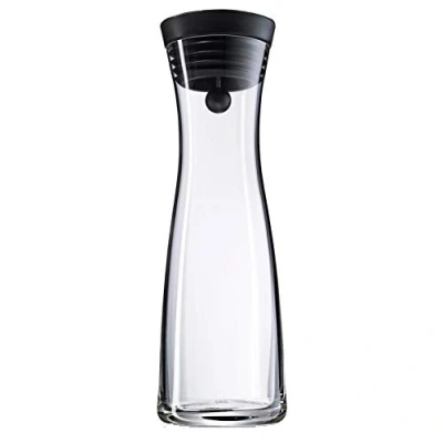 Obrázek WMF Basic karafa na vodu, 1,0l, výška 29 cm, skleněná karafa, silikonové víko, uzávěr CloseUp, stříbro