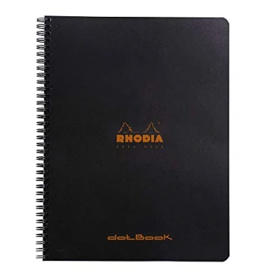 Obrázek Rhodia 193039C zápisník (s dvojitou spirálou, Dot Grid, 80 listů, DIN A4+, 22,5 x 29,7 cm) 1 kus černý
