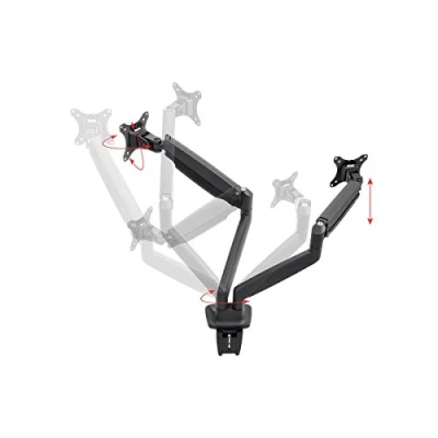 Obrázek Monoprice Gasfeder Tischhalterung Für Zwei Monitore Vollbeweglich Verstellbar bis zu 34 Zoll Max. 9 kg pro Display