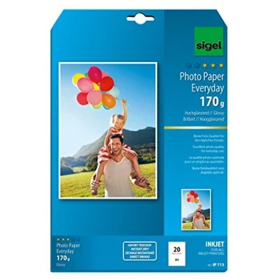 Obrázek SIGEL IP713 InkJet fotopapír s vysokým leskem, bílý, 170 g, A4, 20 listů