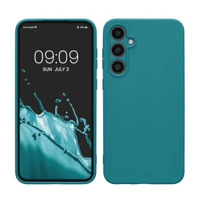 Obrázek kwmobile pouzdro kompatibilní se Samsung Galaxy S23 FE měkké TPU silikonové kryt vhodný pro bezdrátové nabíjení petrolejový matný