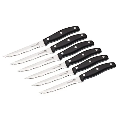 Obrázek MasterClass 6 Deluxe steakový nůž, ušlechtilá ocel s odolností proti korozi, ozubené čepele, 11 cm, sada kusů