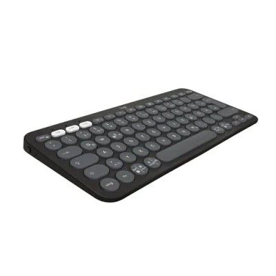 Obrázek Logitech Bezdrátová Bluetooth klávesnice Pebble Keys 2 K380s, Multi Device s přizpůsobitelnými speciálními tlačítky, štíhlá, mobilní, Easy Switch Windows, MacOS, iPadOS, Android, ChromeOS, německý