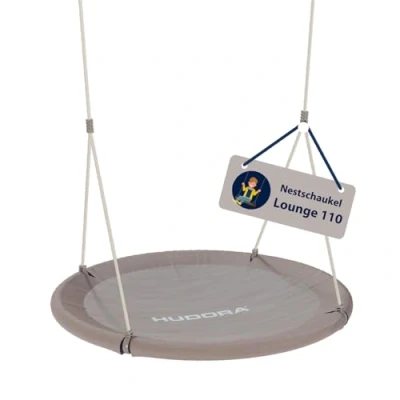 Obrázek HUDORA Houpací hnízdo Lounge výškově nastavitelná houpačka s průměrem 90/110 cm pro až 150 kg Závěsná se zavřeným sedákem rodinná vnitřní i venkovní použití