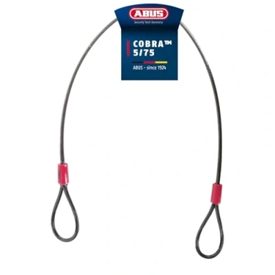 Obrázek ABUS Kabel s poutky Cobra 5/75 ocelové lanko opláštěné plastem pojistka pro příslušenství jízdních kol a motocyklů délka 75 cm, tloušťka 5 mm