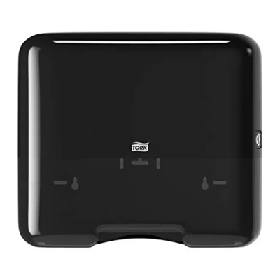 Obrázek Tork Mini dávkovač pro klikaté a skládané papírové ručníky 553108, Elevation Design kompaktní zásobník H3 na k vyjmutí z jednoho listu, černý