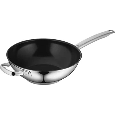 Obrázek WMF Durado pánev Wok indukční 28 cm, nepřilnavý povrch, vhodná pro všechny běžné typy sporáků, do trouby 260 C, nerezová ocel