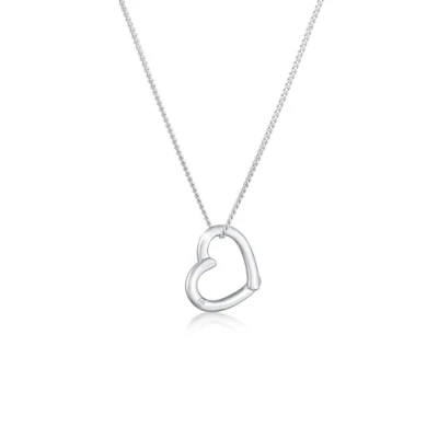 Obrázek Elli DIAMONDS řetízek na krk dámský přívěsek srdce elegantní s diamantem (0. 015 ct.) ze sterlingového stříbra 925, Diamant