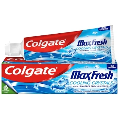 Obrázek Colgate Max Fresh Cooling Crystals zubní pasta 6 x 75 ml Komplexní čištění zubů 10x delší svěží efekt* udržuje zuby bílé s příchutí máty