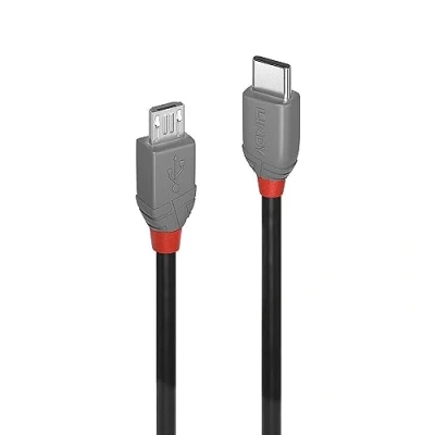 Obrázek LINDY 36891 1m USB 2. 0 typ C na kabel Micro B