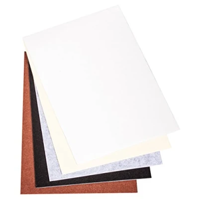 Obrázek Rayher Hobby 53939000 Selbstklebender Bastelfilz, 5 Blätter á 20 x 30 0,1 cm, weiß/braun/schwarz/grau
