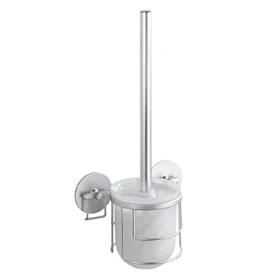 Obrázek WENKO 18905100 Turbo Loc WC souprava hliník držák na štětku, upevnění bez vrtání, hliník, 15 x 37 11. 5 cm, matná