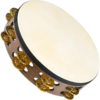 Obrázek Meinl Percussion Tahv pro WB Vintage Goat Skin Wood Tambourine s mosazným Seřazeni (1 řady), 25,40 cm (10 palců) průměr