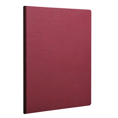 Obrázek Clairefontaine 791462C Poznámkový blok / Kladde Age Bag DIN A4 21 x 29,7 cm, linkovaný, 96 listů, 90 g, lepený strukturou kůže, s potištěnými násadovými listy, červená, 1 kus