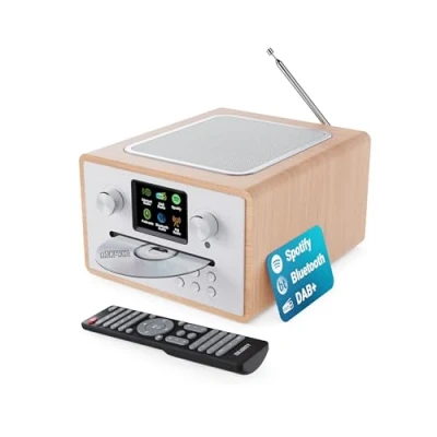 Obrázek Internetové rádio s CD přehrávačem &amp; DAB Plus Kuchyňské Bluetooth FM rádiem Digitální WLAN se Spotify Connect, Podcasts EQ, barevný displej, včetně dálkového ovládání MAJORITY
