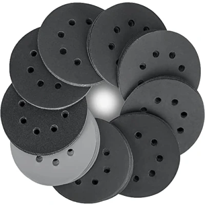 Obrázek STEBRUAM Schleifpapier 125mm Klett Nass Trocken Schleifscheiben, 80 Stück Siliciumcarbid Körnung 320/400/600/800/1000/1200/1500/2000 für Exzenterschleifer 8 Loch Schleifblätter Auto Metall