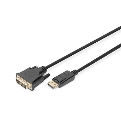 Obrázek DIGITUS DisplayPort kabel adaptéru DP na DVI(24+1) Full HD 2 m zamykání, 60 Hz kompatibilní s monitorem, PC