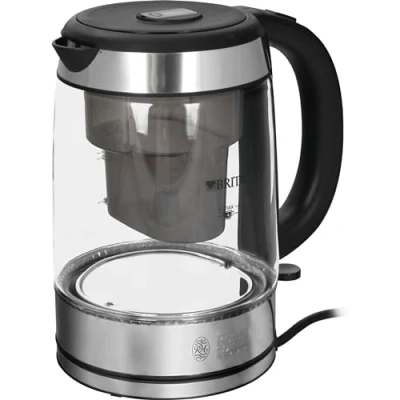Obrázek Russell Hobbs Skleněná rychlovarná konvice [BRITA vodní filtr MAXTRA+ použití] Clarity (1 l + 0,5 filtrační vložka, 2200 W, LED osvětlení, vč. kartuše, vápníku, indikace výměny