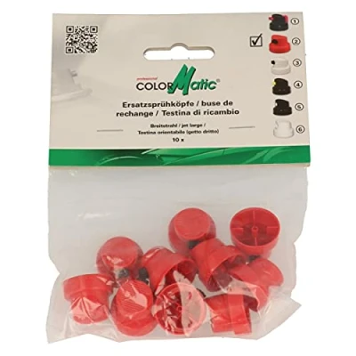 Obrázek ColorMatic 379321 široký paprsek stříkací hlava 10 kusů červeno černá