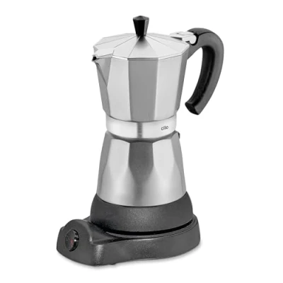 Obrázek cilio Kávovar na espresso CLASSICO 6 šálků / elektrický 480 W Ø 11,5 cm výška: 25 hliník stříbrná integrovaná plotýnka s funkcí udržování teploty a redukčním sítkem cestování nebo