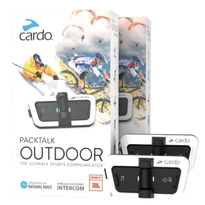 Obrázek Cardo PACKTALK Duo Pack, Helm Kommunikationssystem, ideal für Ski, Snowboard und Radfahren, Zweierpackung, Outdoor Schwarz