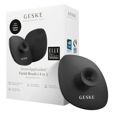 Obrázek GESKE SmartAppGuided™ Facial Brush 4 v 1 kartáč na čištění obličeje s rukojetí měkký ze silikonu profesionální přístroj pleti