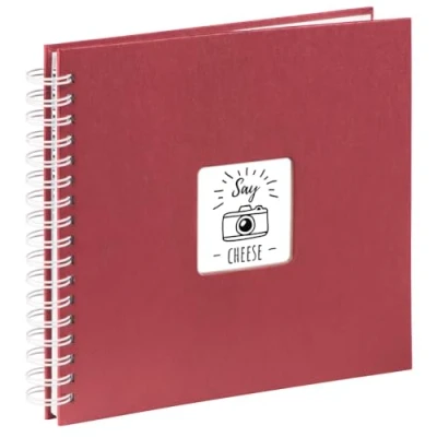 Obrázek Hama Fotoalbum 28 x 24 cm (spirálové album s 50 bílými stranami, fotokniha pergamenovými oddělovacími listy, k nalepení a vlastnímu vytvoření) bordó