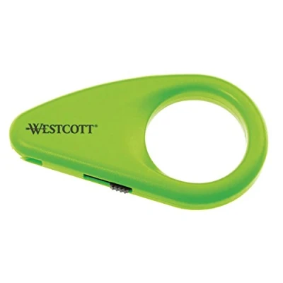 Obrázek Westcott E 16473 00 Mini otvírač kartónů s keramickou čepelí, keramická bezpečnostní čepel a integrovanou ochranou čepele, zelený
