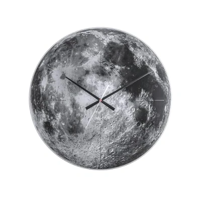 Obrázek Karlsson nástěnné hodiny Moon šedé Ø60 cm kulaté sklo moderní obývací pokoj