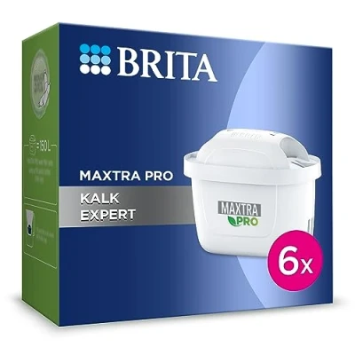 Obrázek BRITA Maxtra Pro Expert Wasserfilter Kartusche, 6 Stück Originalnachfüllung für Filterkaraffen Heißgetränke (Schutz vor Kalk &amp; verstärkter Haushaltsgerät)