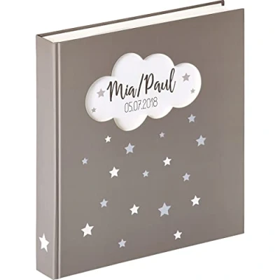 Obrázek walther design Fotoalbum antracit 28 x 30,5 cm Baby album s vyraženým krytem a fóliovým vyražením, Magical UK 205