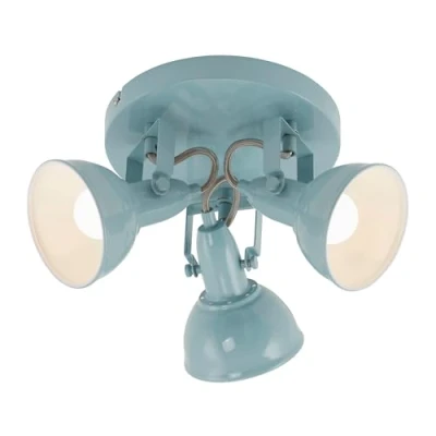 Obrázek Briloner Svítidla stropní svítidlo, svítidlo se 3 otočnými a bodovými světly v retro / vintage designu, objímka: E14 max. 40 W, kov, rozměry: 21 x 15,6 cm, barva: mátově bílá