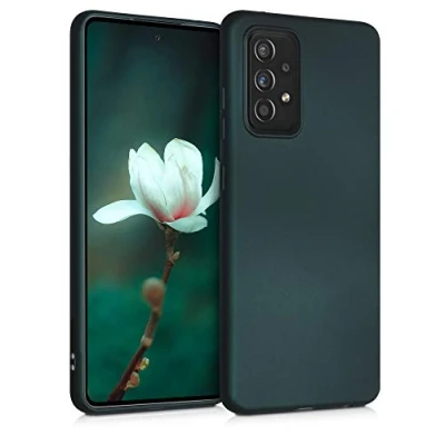 Obrázek kwmobile Case kompatibilní se Samsung Galaxy A52 / 5G A52s pouzdro ochranné ze silikonu metalicky třpytivé na mobil metalické petrolejové