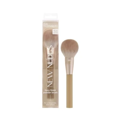 Obrázek Real Techniques New Nudes Hazy Finish Powder Brush, použití s tvářenkou, bronzer, &amp; Setting Powder, Buildable Coverage, Multiuse Makeup Soft Synthetic Bristles, 1 Count