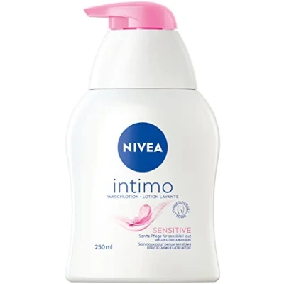 Obrázek NIVEA Intimo mycí mléko Sensitive (250 ml), intimní gel s kyselinou mléčnou, extraktem z heřmánku a panthenolem, pro citlivou pokožku