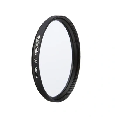 Obrázek Amazon Basics 58 mm kulatý UV ochranný filtr pro jasnější obrazy, chrání před prachem, nečistotami a poškrábáním