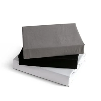 Obrázek KONO Bedding napínací prostěradlo z kartáčovaného mikrovlákna 30 cm hloubka tašky (černá, 140 x 200 cm) BS 3 BK