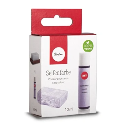 Obrázek Rayher Hobby 34246312 mýdlová barva, 10 ml, bez zápachu, 100% veganská, škodlivých látek a ekologicky odbouratelná, v uzavíratelné plastové lahvičce se šroubovacím víkem, dobře dávkovatelná, levandule
