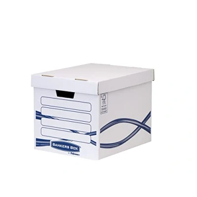 Obrázek Bankers Box System standardní archivbox (Fastfold System), 10 kusů, šedá, bílá/modrá