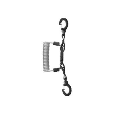 Obrázek Mares Spirálový kabel Lanyard s kroužkem, černý, jedna velikost