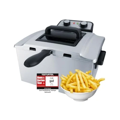 Obrázek Steba Fritéza z ušlechtilé oceli, objem 5 litrů, až 1,5 kg fritézy, XXL koš: 10 x 29 21,5 cm, DF 300