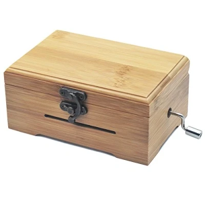 Obrázek Wingostore Hrací dóza, 30 not, s ruční klikou, měď bambusovým boxem