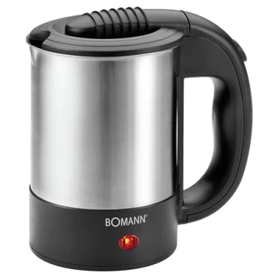 Obrázek Bomann® rychlovarná konvice s objemem 0,5 l malá ideální na cesty Cestovní vč. 2 šálků Mini se zakrytým topným tělesem kryt z